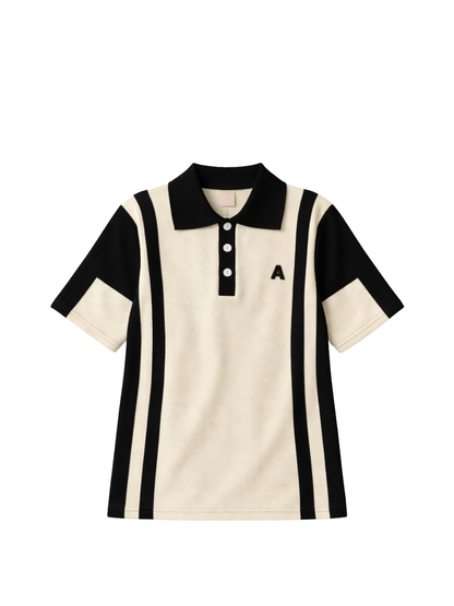 ascend white golf knitted tshirt at unseen grail. local brands south africa. streetwear. men and women. studio image front galxboy and boys of soweto