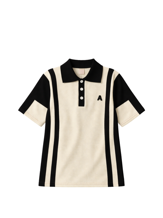 ascend white golf knitted tshirt at unseen grail. local brands south africa. streetwear. men and women. studio image front galxboy and boys of soweto