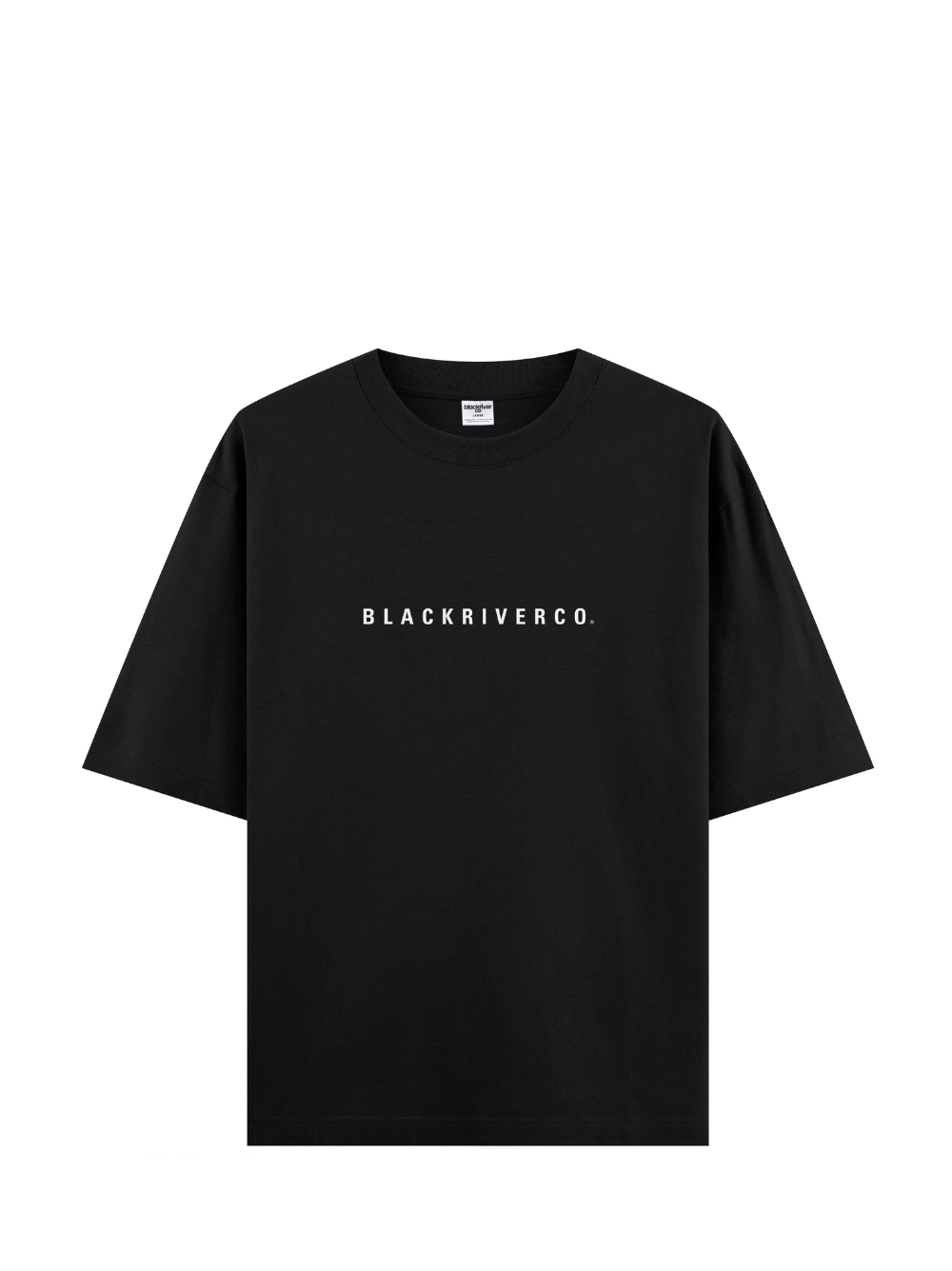 black river black oversized graphic t-shirt at unseen grail. local brands south africa. streetwear. men and women. studio image front. galxboy, bantu, boys of soweto
