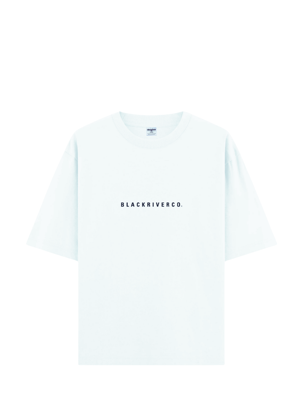 black river white oversized graphic t-shirt at unseen grail. local brands south africa. streetwear. men and women. studio image front. galxboy, bantu, el patron