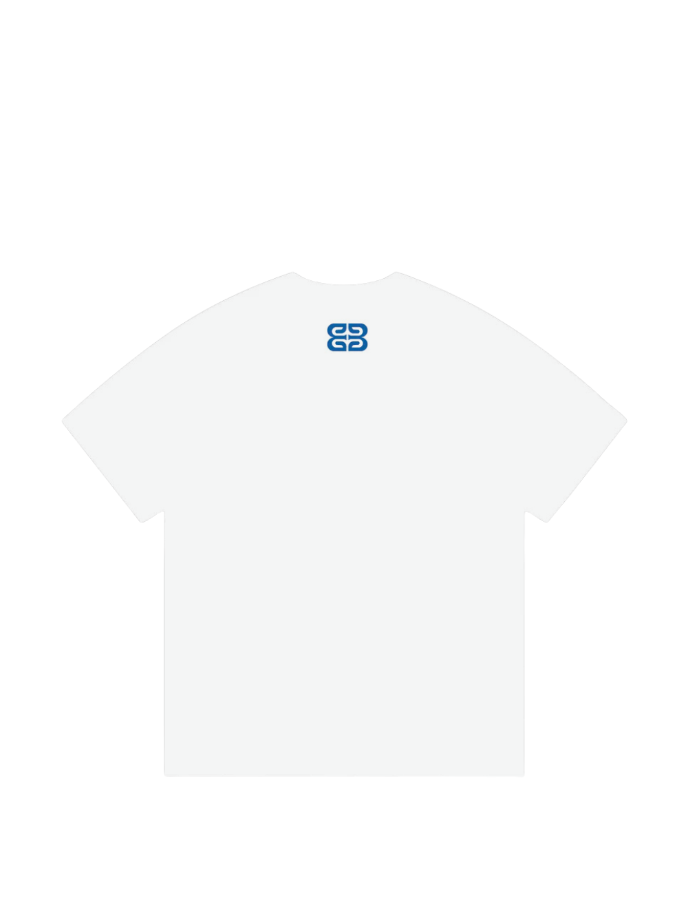 blank collection white oversized graphic t shirt at unseen grail. local brands south africa. streetwear. men and women. studio image flatlay behind