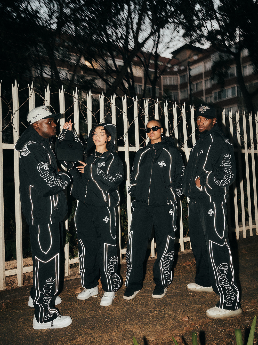 empire black oversized graphic tracksuit at unseen grail. local brands south africa. streetwear. men and women. group image galxboy, bantu