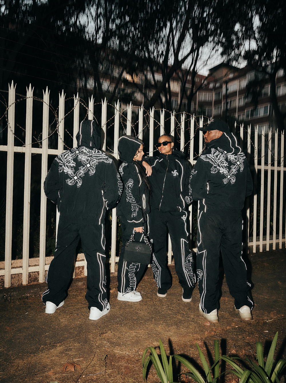 empire black oversized graphic tracksuit at unseen grail. local brands south africa. streetwear. men and women. group image galxboy, bantu full set