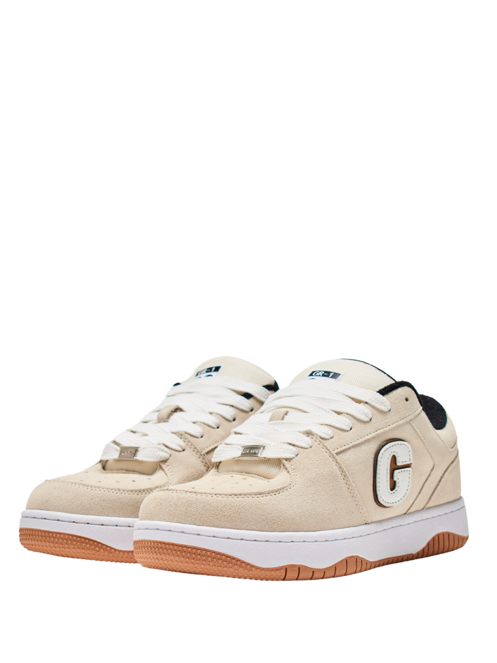 grade africa cream chunky sneaker at unseen grail. local brands south africa. streetwear. men and women. studio image 1 side angle