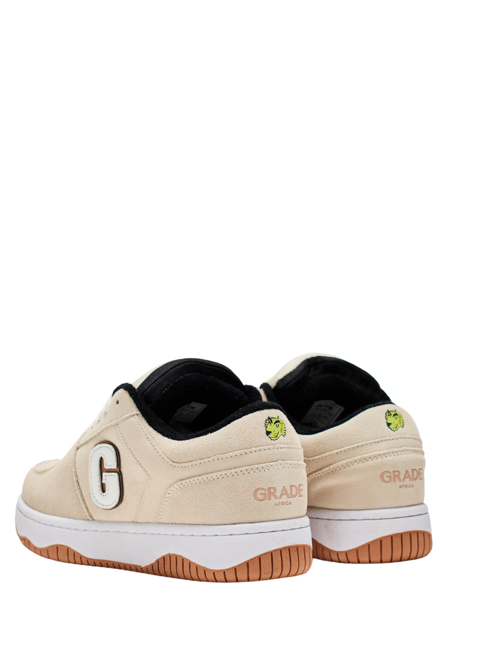 grade africa cream chunky sneaker at unseen grail. local brands south africa. streetwear. men and women. studio image 1 side angle back image