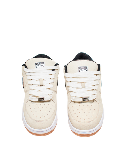 grade africa cream chunky sneaker at unseen grail. local brands south africa. streetwear. men and women. studio image top view