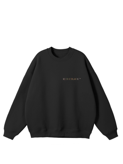 Iconic Black Print Crew Neck Sweater