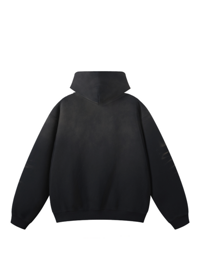 Iconic Black Washed Coal Oversized Hoodie
