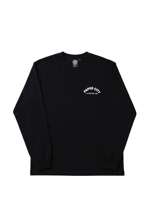 Paper City Essential Long Sleeve Black T-Shirt