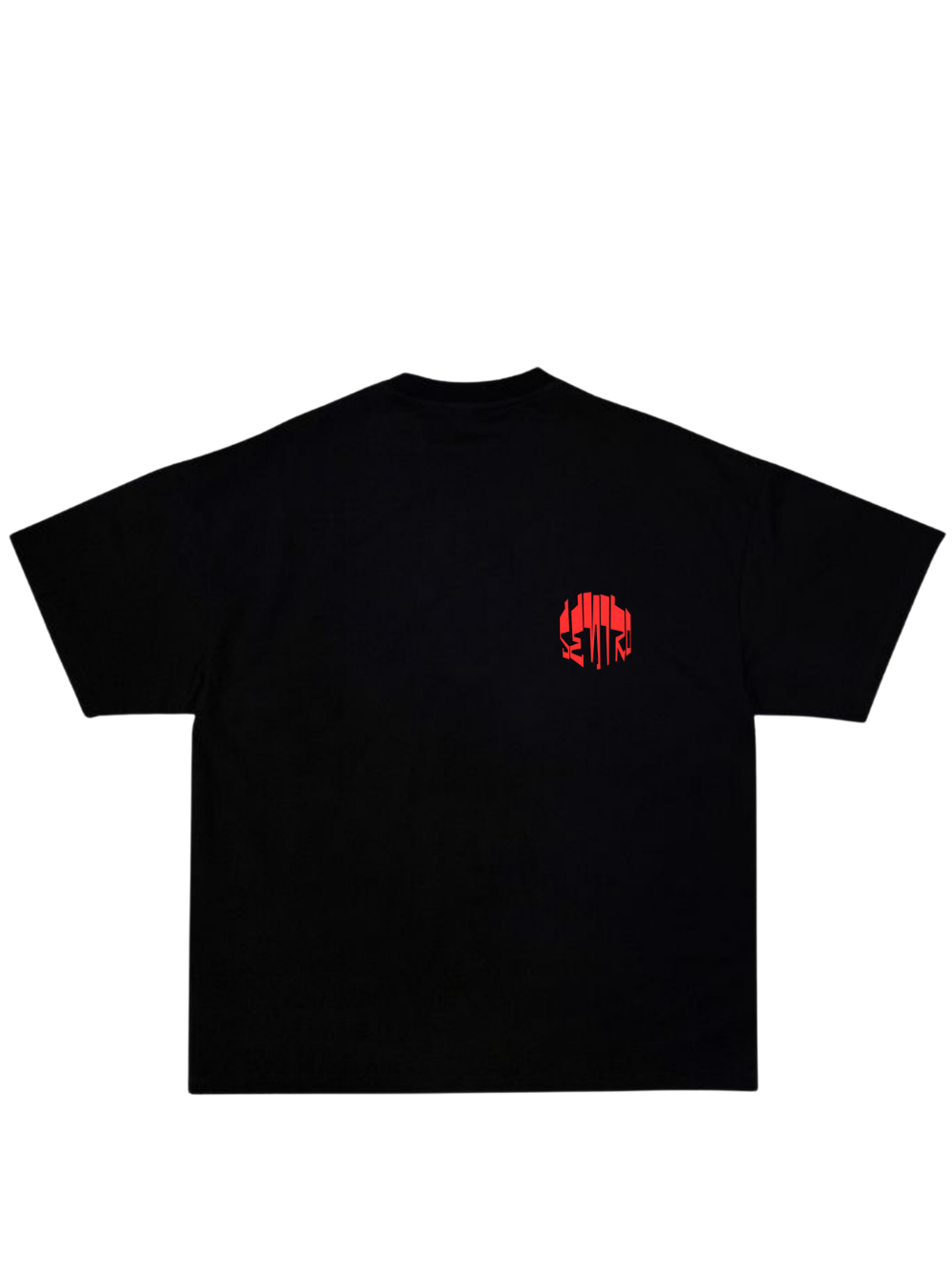 seniro black oversized graphic tshirt at unseen grail. local brands south africa. streetwear. men and women. studio image front flatlay