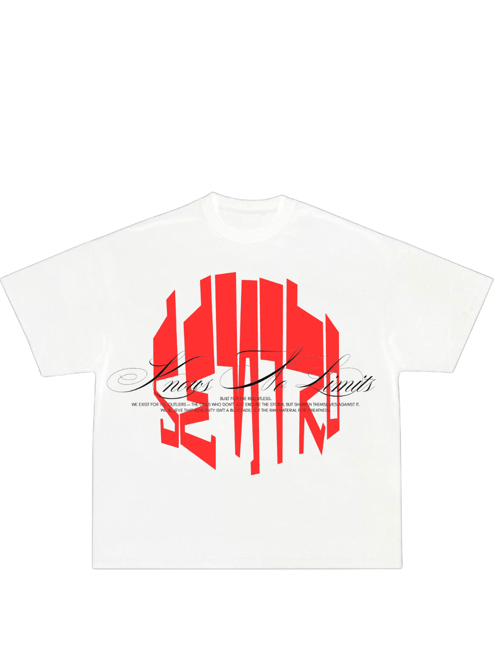 seniro white oversized graphic tshirt at unseen grail. local brands south africa. streetwear. men and women. studio image behind