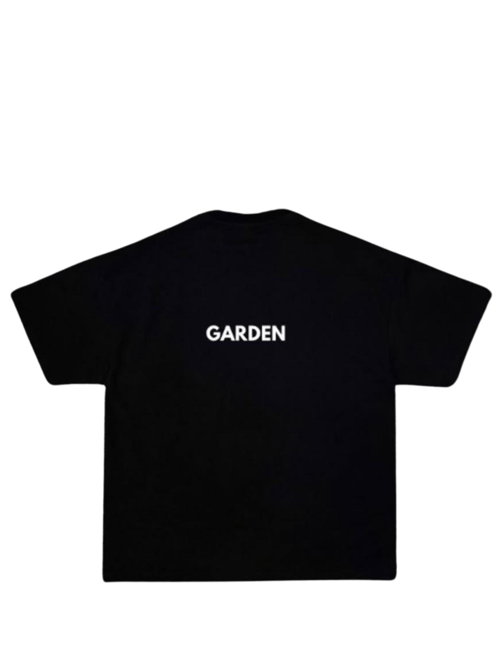 shoe garden black and white oversized tshirt at unseen grail. men and women. south africa top local brands all at unseen grail. studio image flatlay front