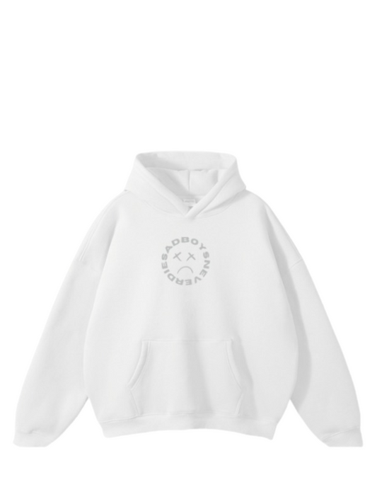 Sadboysneverdie White Oversized Hoodie